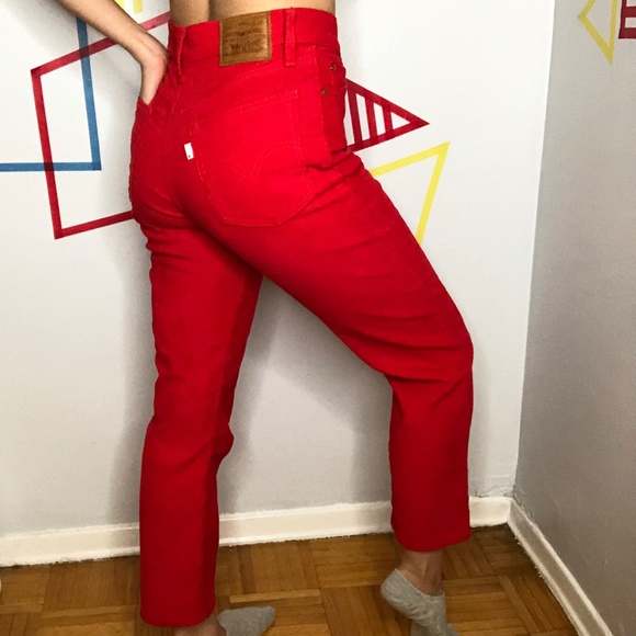 Levi’s Red Corduroy Straight Wedgie Pant - Picture 2 of 4
